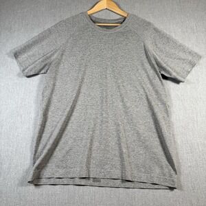 Fabletics Shirt Men Medium Gray Short Sleeve Athletic Running T-Shirt Nylon XXL